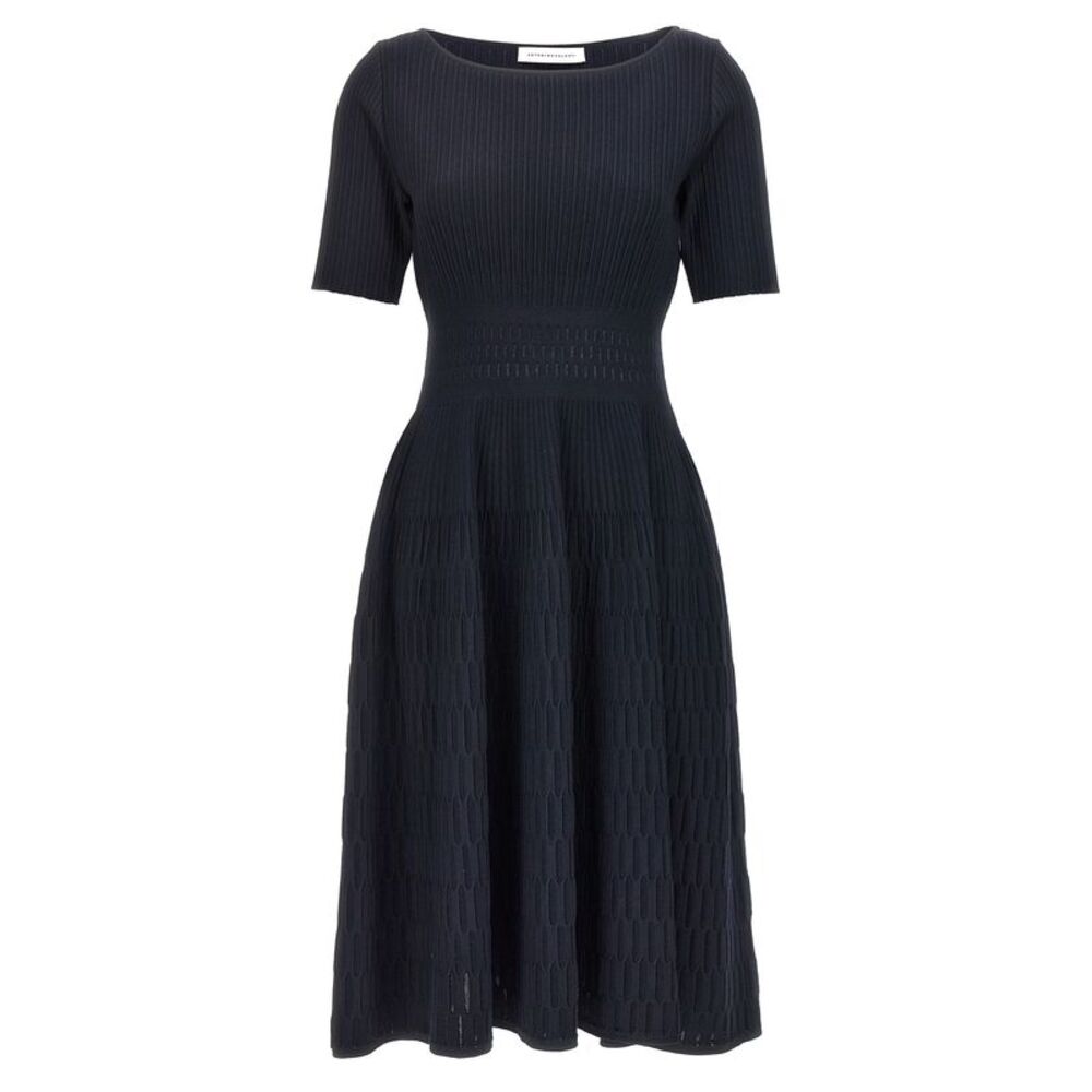 ANTONINO VALENTI Blue Viscose Midi Women's Dress